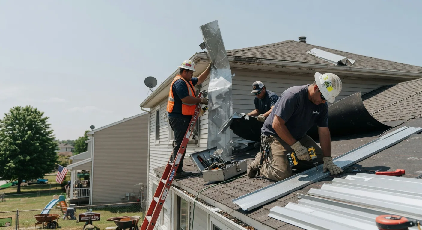 Storm Damage Metal Roof Repair in Seatonville, IL